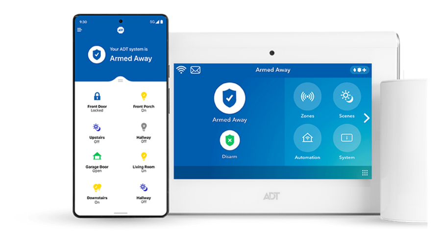 Complete package — ADT Command Panel with smart thermostat and automated door lock